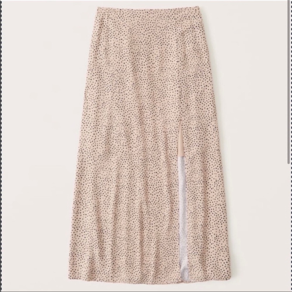 Abercrombie Tan Midi Skirt with Slit